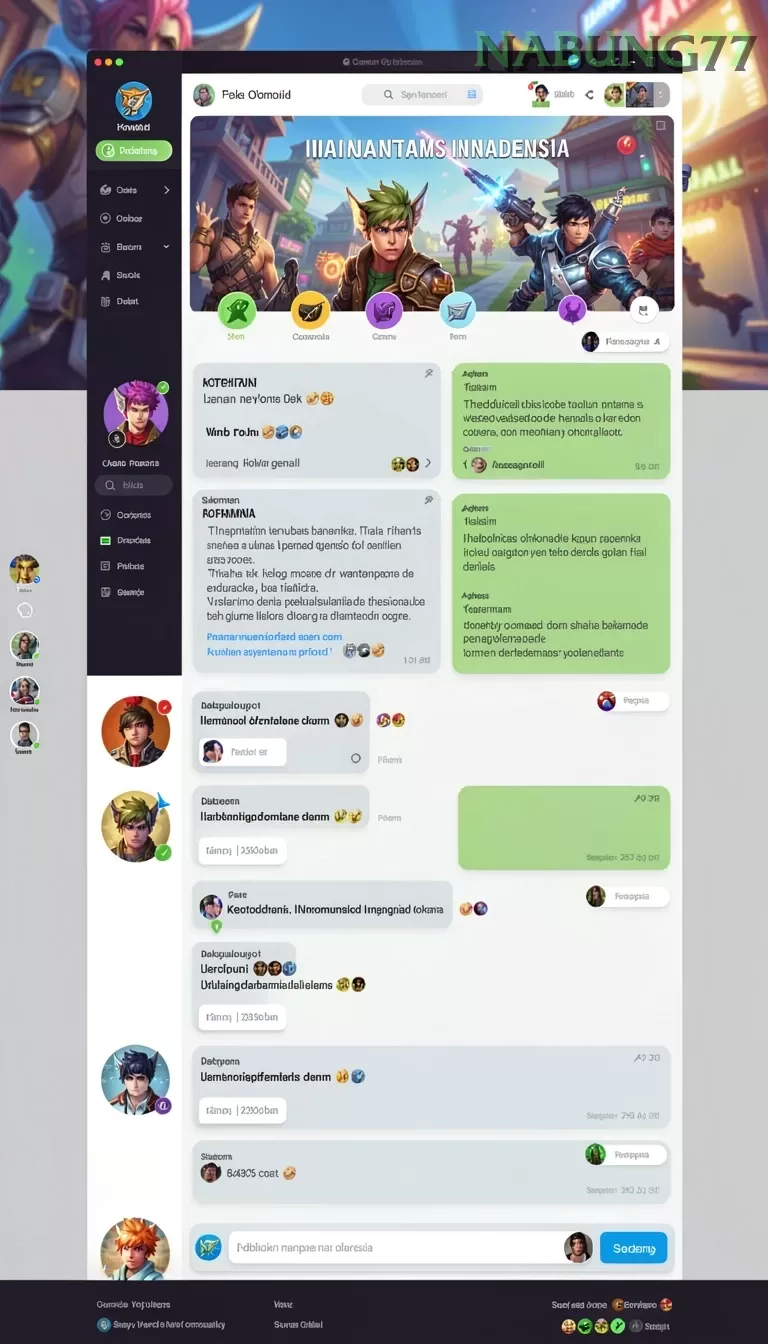Cuplikan layar JARUM77 — menu navigasi